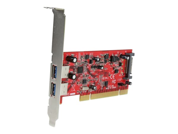 StarTech.com 2 Port PCI SuperSpeed USB 3.0 Adapter Card with SATA Power - Dual Port PCI USB 3 Controller Card (PCIUSB3S22) - USB-adapter - PCI-X lav