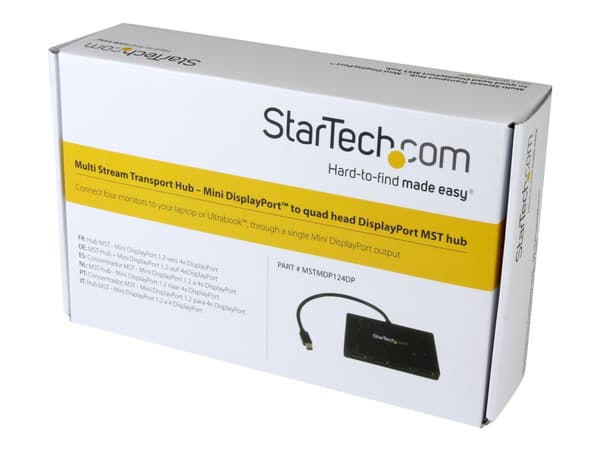 StarTech.com 4-ports multi-bildskärmsadapter - Mini DisplayPort till DisplayPort MST-hubb - 4x 1080p - Video-splitter för utökat skrivbordsläge endas