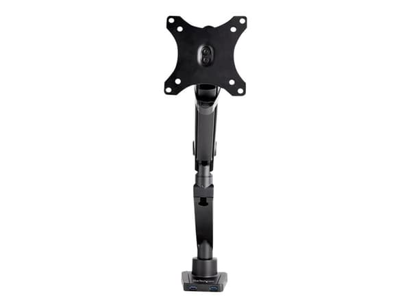 StarTech.com Desk Mount Monitor Arm with 2x USB 3.0 ports, Slim Full Motion Adjustable Single Monitor VESA Mount up to 17.6lbs (8kg) Display, Ergonom