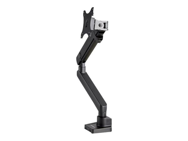 StarTech.com Desk Mount Monitor Arm with 2x USB 3.0 ports, Slim Full Motion Adjustable Single Monitor VESA Mount up to 17.6lbs (8kg) Display, Ergonom Svart