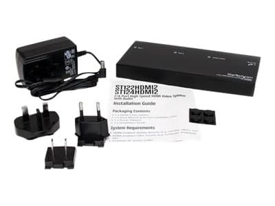 StarTech.com HDMI Splitter 1 In 2 Out - 1080p - 2 Port - Signal Amplifier - Rugged - HDMI Multi Port - HDMI Audio Splitter (ST122HDMI2) - Video/lyd-s