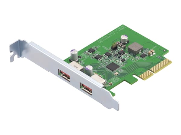 QNAP QXP-10G2U3A - USB-sovitin - PCIe 2.0 x2 lavprofil - USB 3.2 Gen 2 x 2 - QNAP TS-1232, 1253, 1277, 253, 453, 473, 677, 853, 877, 977, TVS-2472, 4