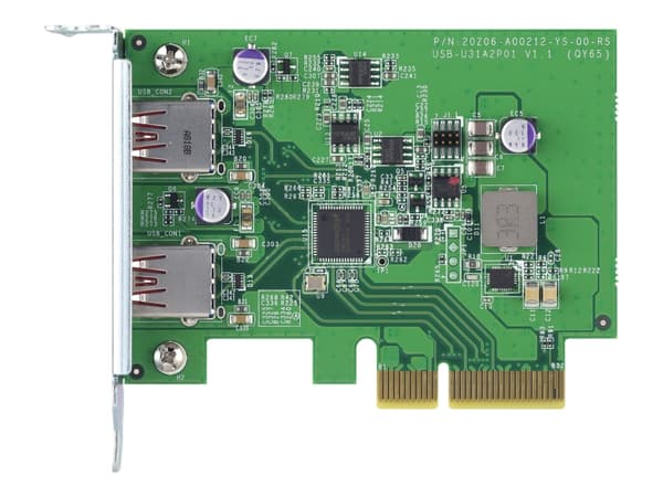 QNAP QXP-10G2U3A - USB-sovitin - PCIe 2.0 x2 lavprofil - USB 3.2 Gen 2 x 2 - QNAP TS-1232, 1253, 1277, 253, 453, 473, 677, 853, 877, 977, TVS-2472, 4
