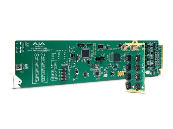 AJA OG-3G-AMA, SDI-innebygger/ettermåler, Grønn, 2048 x 1080 piksler, 480i, 576i, 720p, 1080i, 1080p, 0 - 40 °C, -40 - 60 °C