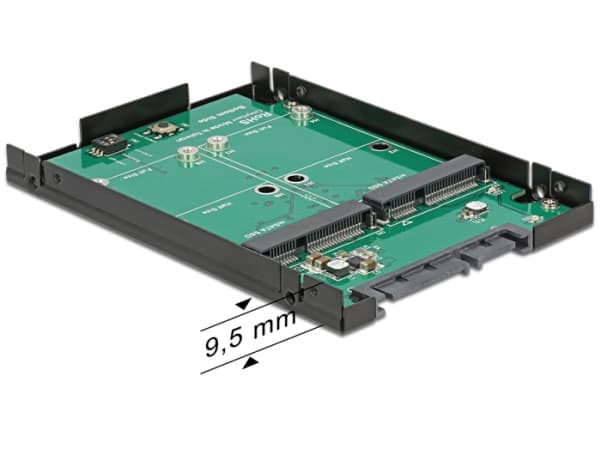DeLOCK 62594, Musta, Vihreä, Asmedia ASM1092R, 0, 1, JBOD, 6 Gbit/s
