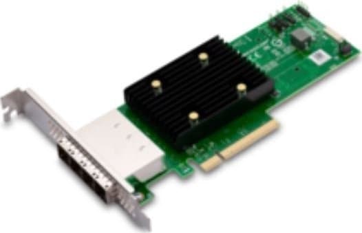 Broadcom HBA 9500-16e, PCIe, SAS, Fullhöjd/låg profil, Svart, Grön, Metallisk, 5000000 h, Australia/New Zealand (AS/NZS CISPR 22), Canada ICES-003 Cl