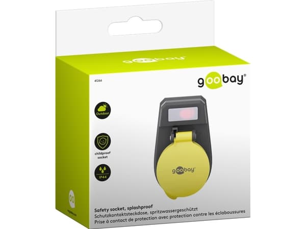 Goobay 41266, Tyyppi F, Tyyppi F, 250 V, 16 A, Musta, 3680 W
