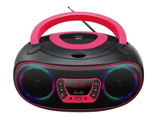 Denver TCL-212BT PINK, 1,19 kg, Musta, Vaaleanpunainen, Kannettava CD-soitin