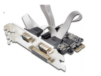 MicroConnect - Parallell/seriell adapter - PCIe 2.0 - parallell x 1 + seriel x 2
