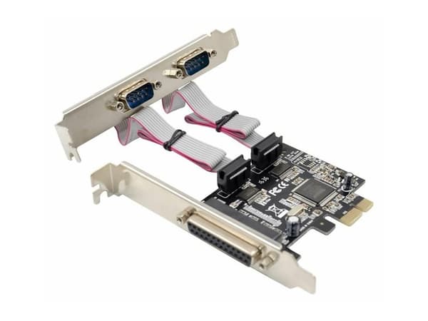 MicroConnect - Parallell/seriell adapter - PCIe 2.0 - parallell x 1 + seriel x 2