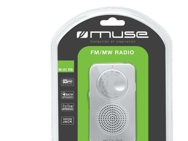 Muse M-01RS, Personlig, Analog, FM, MF, 3,5 mm, Sort, Rotasjon