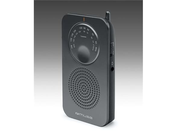 Muse M-01RS, Personlig, Analog, FM, MF, 3,5 mm, Sort, Rotasjon