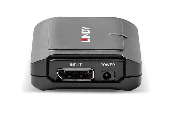 Lindy 38415, 7680 x 4320 pixlar, Repeater för AV-utrustning, 35 m, Kabel, Svart, HDCP