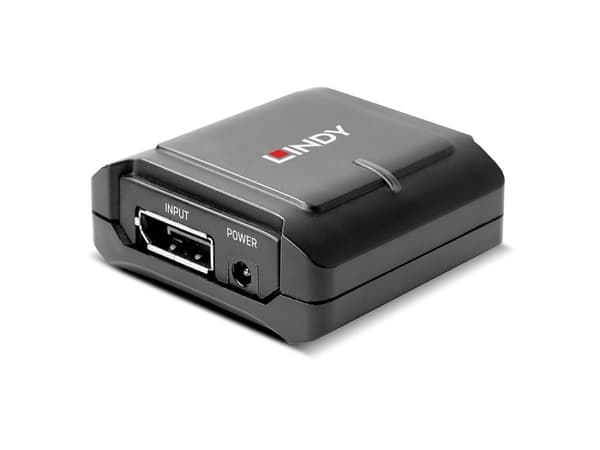 Lindy 38415, 7680 x 4320 pixlar, Repeater för AV-utrustning, 35 m, Kabel, Svart, HDCP