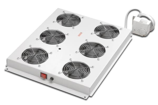 Digitus DN-19 FAN-6-SRV - Racktak med 2 fläktar - med 6 kylfläktar, termostat - ljusgrå, RAL 7035 - 19"