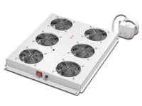 Digitus DN-19 FAN-6-SRV - Racktak med 2 fläktar - med 6 kylfläktar, termostat - ljusgrå, RAL 7035 - 19"