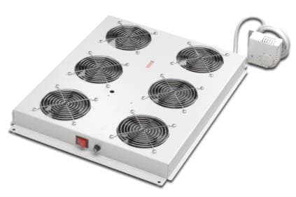 Digitus DN-19 FAN-6-SRV - Racktak med 2 fläktar - med 6 kylfläktar, termostat - ljusgrå, RAL 7035 - 19"