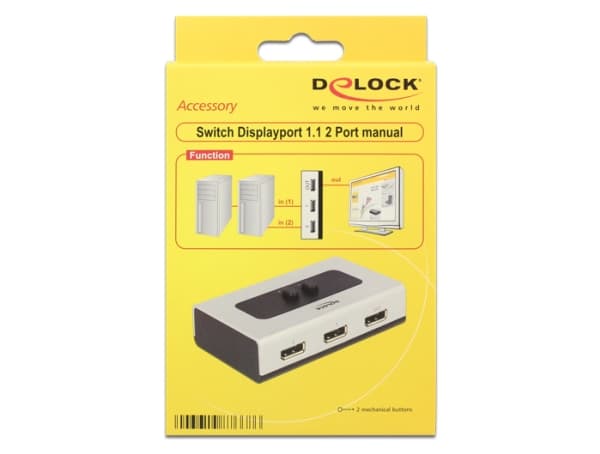 Delock - Video/audio switch - 2 x DisplayPort - stasjonær