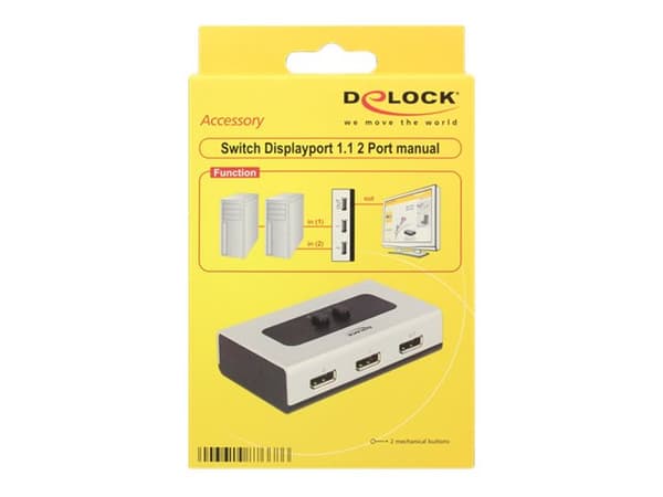 Delock - Video/audio switch - 2 x DisplayPort - stasjonær