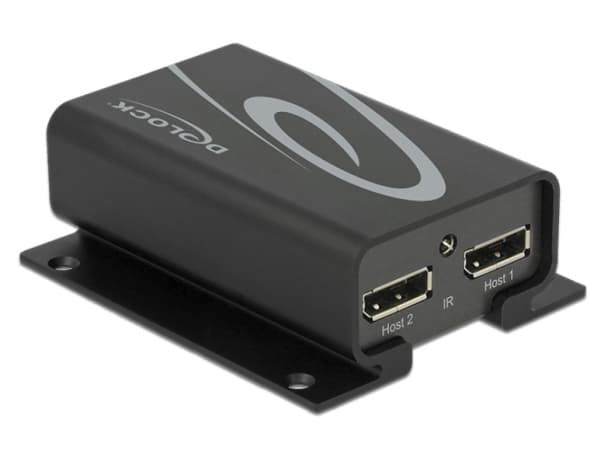 Delock Displayport 1.2 Switch 2 x Displayport in > 1 x Displayport out 4K - Video-/ljudomkopplare - skrivbordsmodell - Växelström 100 - 240 V