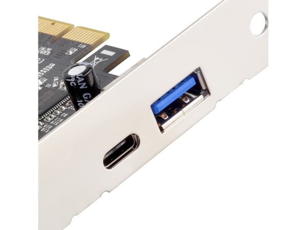 SilverStone ECU03 - USB-adapter - PCIe 2.0 x2 låg profil - USB-C 3.1 x 1 + USB-C x 1