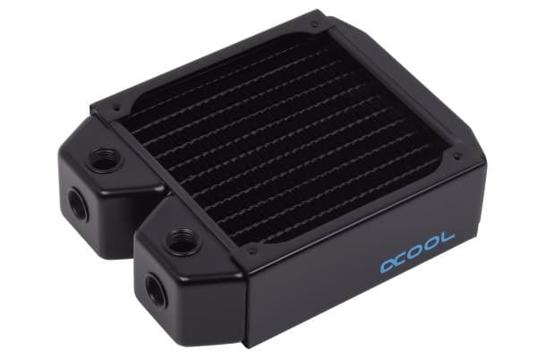 Alphacool Kühler, Kylfläns, mässing, Koppar, Stål, Svart, 12 cm, 124 mm, 157 mm