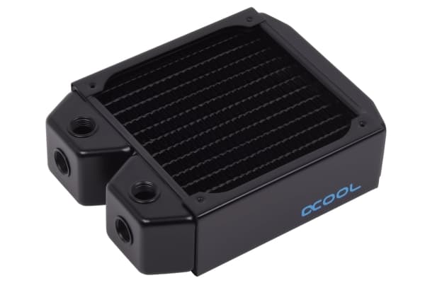Alphacool Kühler, Kylfläns, mässing, Koppar, Stål, Svart, 12 cm, 124 mm, 157 mm
