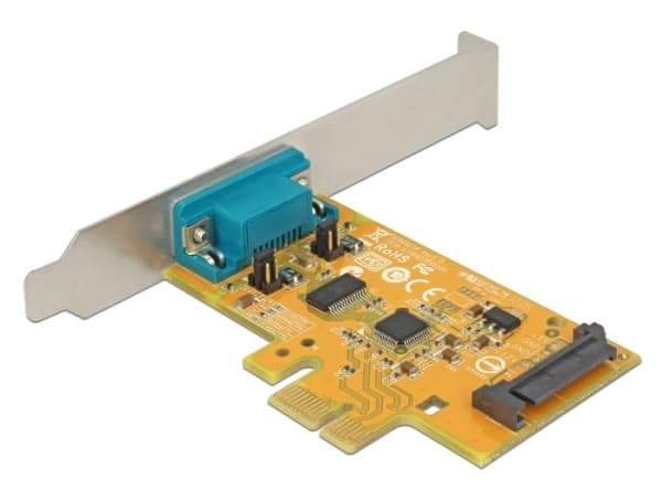 Delock PCI Express Card to 1 x Serial with voltage supply ESD protection - Seriell adapter - PCIe 2.0 lav profil - RS-232 x 1