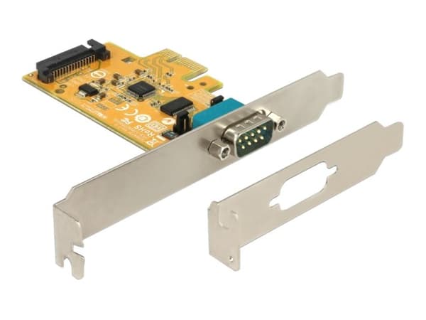 Delock PCI Express Card to 1 x Serial with voltage supply ESD protection - Seriell adapter - PCIe 2.0 låg profil - RS-232 x 1