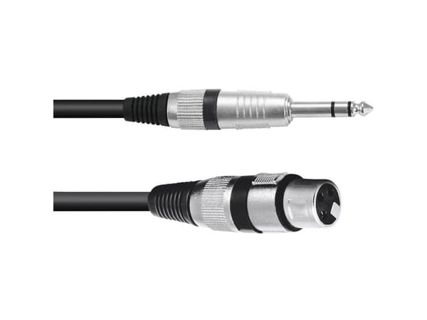 Omnitronic 30225180 XLR Adapterkabel [1x XLR-Buchse 3 polig - 1x Klinkenstecker 6.3 mm (stereo)] 0.90 m Schwarz (30225180)