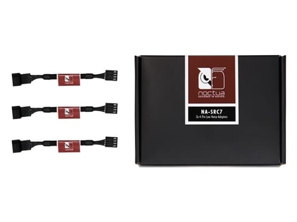 Noctua NA-SRC7 - Tuulettimen virtasovitin - 4-nastainen PWM (uros) 4-nastaiseen PWM (naaras) - 11 cm (3 kpl)