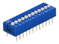 Delock DIP sliding switch 12-digit 2.54 mm pitch THT vertical - DIP-switch - blå (paket om 10)