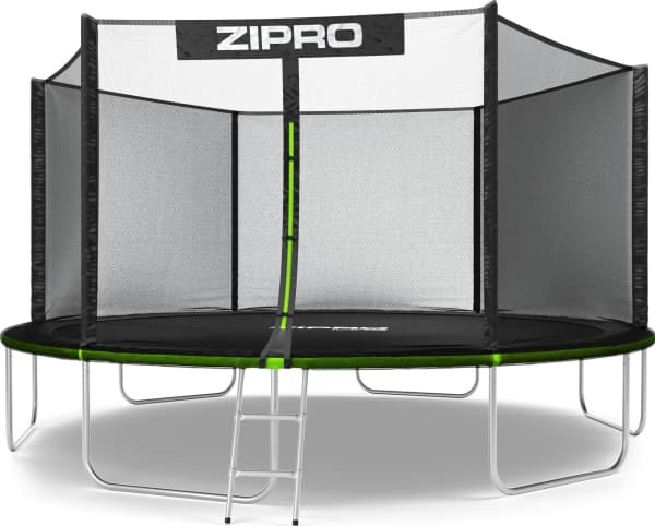 Utendørs trampoline Zipro Jump Pro med utvendig mesh 14FT 435cm + GRATIS skoveske!