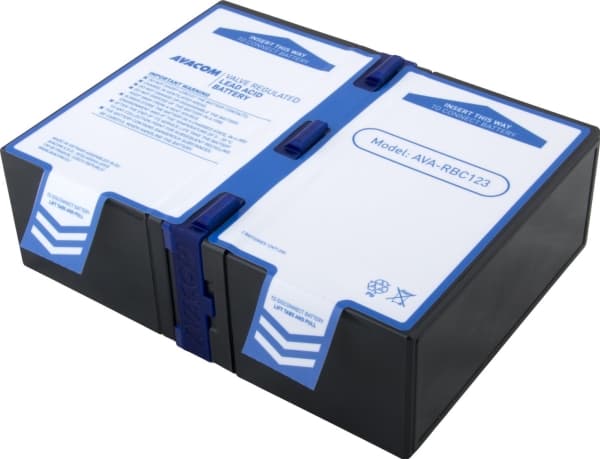 AVACOM AVA-RBC123, Forseglet blysyre (VRLA), 2 stykker, Sort, Vietnam, APC RBC123, 4,9 kg