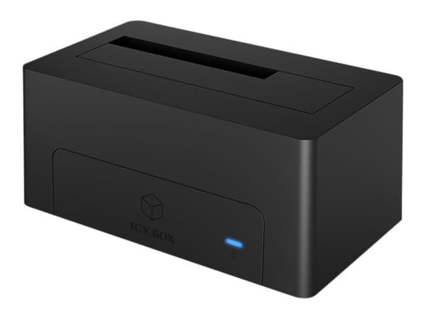 ICY BOX IB-1121-C31 - HDD-dokkestasjon - brønner: 1 - 2,5" / 3,5" delt - SATA 6Gb/s - USB 3.1 (Gen 2) - antrasittsvart