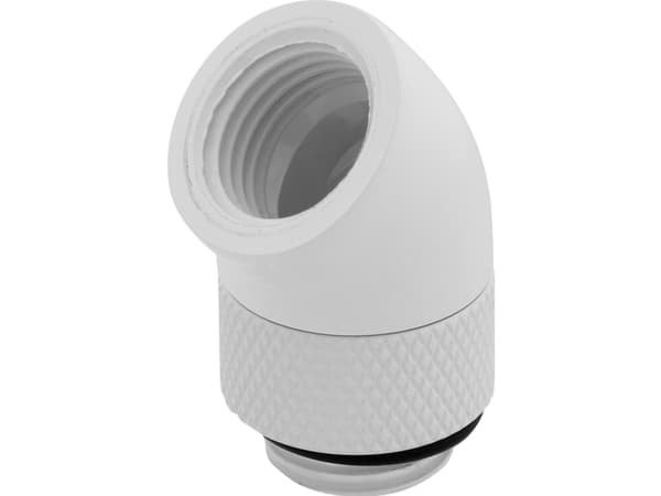 CORSAIR Hydro X Series 45° Rotary Adapter - Armatur for væskekjølesystem - hvit (en pakke 2)