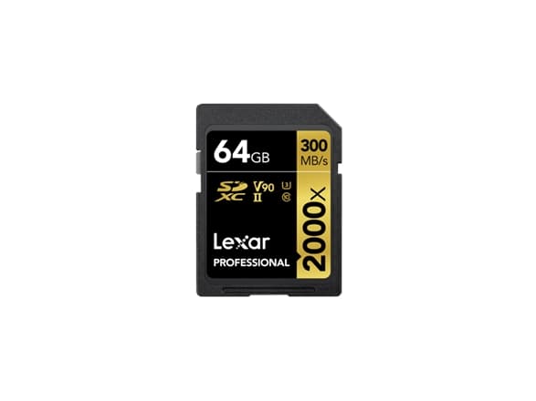 Lexar Professional - Flash-minneskort - 64 GB - Video Class V90 / UHS-II U3 / Class10 - 2000x - SDXC UHS-II