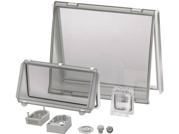 Kaapin kansi Fibox PC L 24 II Läpinäkyvä kansi, saranoitu (L x S) 248 mm x 218 mm Polykarbonaatti Kirkas 1 kpl