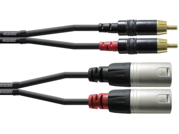 Cordial CFU 1,5 MC Audio Adapterkabel [2x XLR-stik - 2x Cinch-stik] 1.50 m Sort