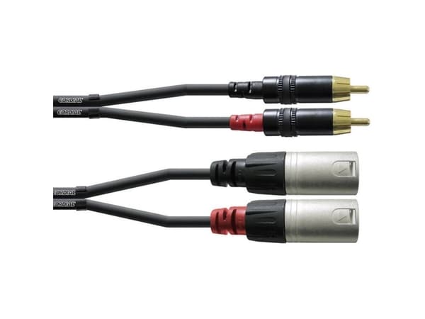 Cordial CFU 1,5 MC Audio Adapterkabel [2x XLR-stik - 2x Cinch-stik] 1.50 m Sort