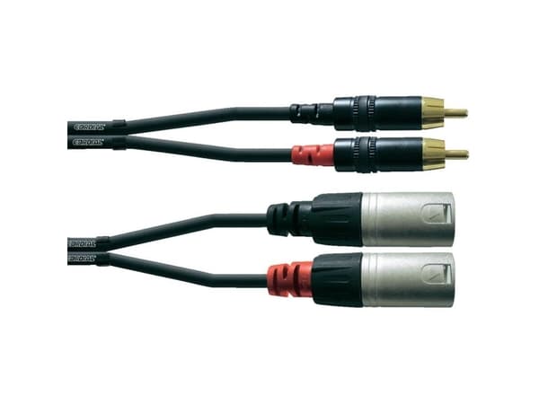 Cordial CFU 1,5 MC Audio Adapterkabel [2x XLR-stik - 2x Cinch-stik] 1.50 m Sort