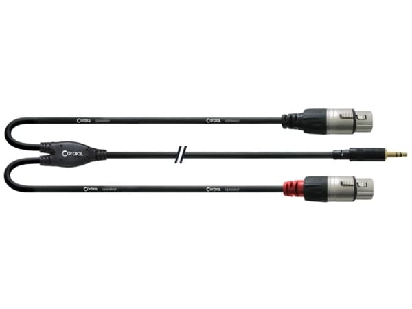 Cordial CFY WFF, 3.5mm, Hankjønn, 2 x XLR, Hunkjønn, 3 m, Sort