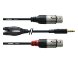 Cordial CFY WFF, 3.5mm, Hankjønn, 2 x XLR, Hunkjønn, 3 m, Sort