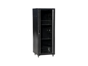 Alantec SS-24U-600-600-01-C, 24U, Frittstående hylle, 300 kg, Svart, Glass, IP20