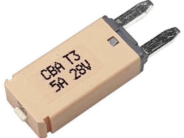 Hansor Circuit Breaker Mini, type 3. Manual Reset, 5A CBA3 Series 5A Sikringsautomat Standard Fladsikring 5 A Lysebrun 1 stk