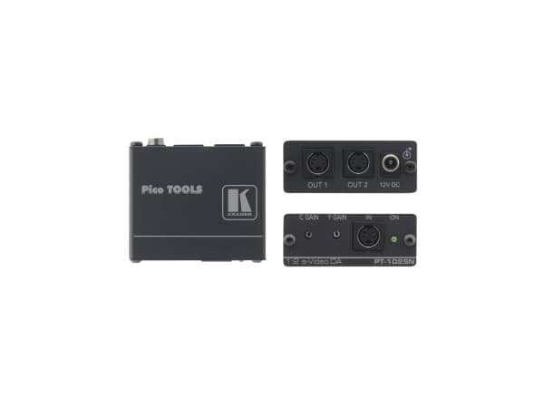 Kramer PicoTOOLS PT-102SN 1:2 s-Video Distribution Amplifier - Linjedelare för video - 2 x S-video - skrivbordsmodell