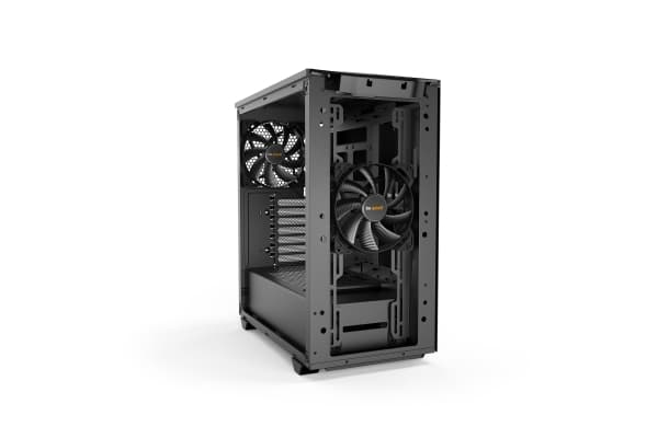 be quiet! Pure Base 500 Vindu - Minitower - Herdet glass - ATX/Micro-ATX/ITX - ingen strømforsyning - USB/Lyd - Sort