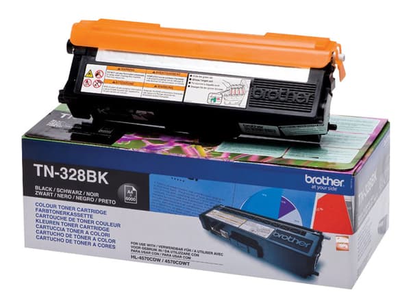 Brother TN328BK - Svart - original - tonerpatron - for Brother DCP-9270CDN, HL-4570CDW, HL-4570CDWT, MFC-9970CDW