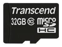 Transcend - Flash-muistikortti (microSDHC-SD-sovitin sisältyy) - 32 GB - Luokka 10 - microSDHC - microSDHC