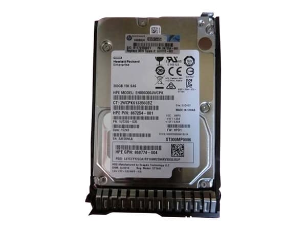 HPE Enterprise - Harddisk - 300 GB - hot-swap - 2.5" SFF - SAS 12Gb/s - 15000 rpm - med HP SmartDrive-holder